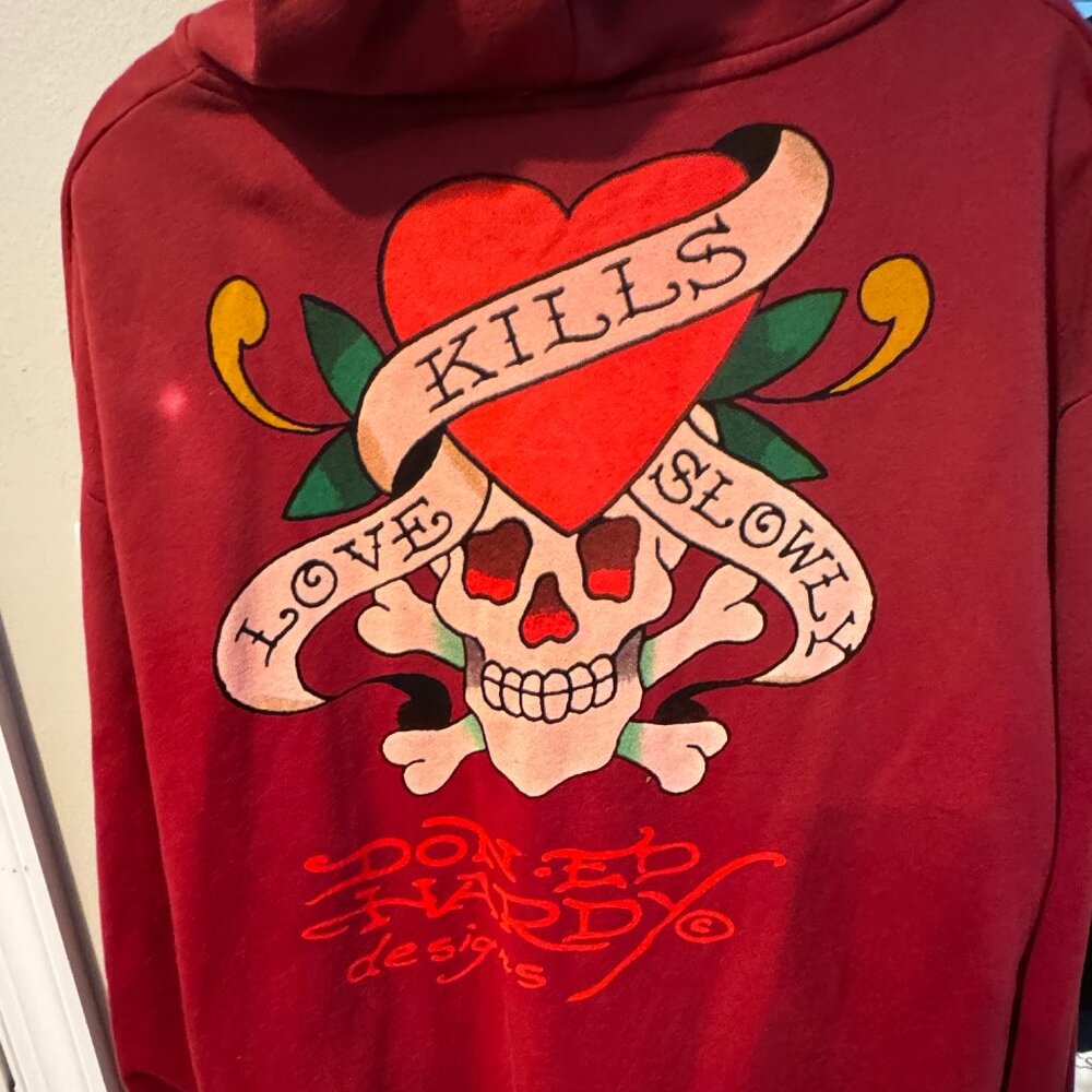 Ed Hardy Original Y2k Hoodie Love Kills Slowly Size XXL